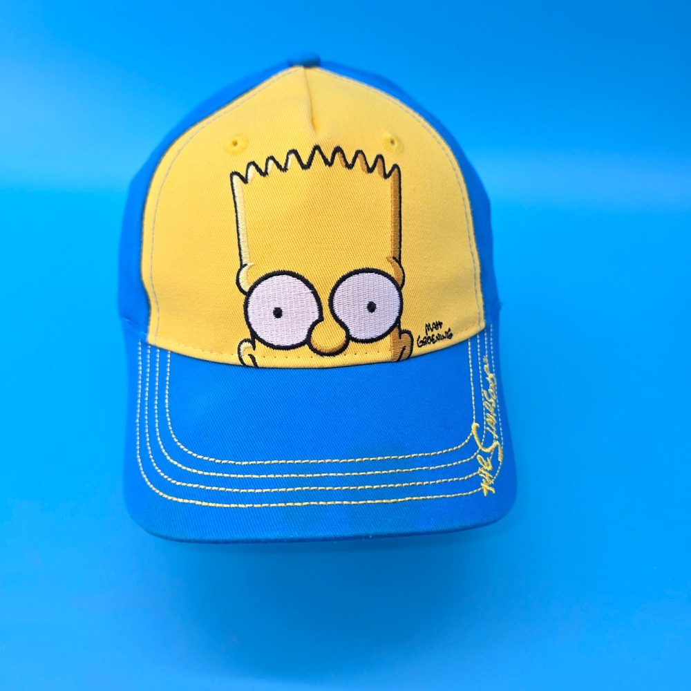 Universal Studios The Simpsons Bart Simpson Youth Hat Blue Yellow Baseball Cap